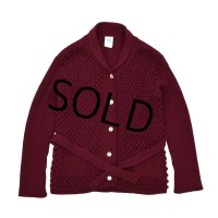 フランス製【ビンテージ】シャラビア【CHARABIA】【エンジ】【ウールカーディガン】【サイズ８A】【レディース古着】 