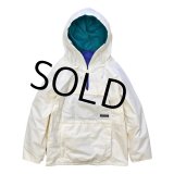 程度良好!!【ビンテージ】【コロンビア】【白】【ハーフジップ】【プルオーバージャケット】アノラックパーカー【サイズW-S】【レディース古着】 