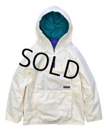 程度良好!!【ビンテージ】【コロンビア】【白】【ハーフジップ】【プルオーバージャケット】アノラックパーカー【サイズW-S】【レディース古着】 