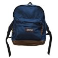 画像1: 【ビンテージ】USA製 【EASTPAK】【イーストパック】ボトムレザー【底レザー】【紺×ブラウン】【デイパック】【バックパック】【リュックサック】<br> (1)