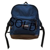 【ビンテージ】USA製 【EASTPAK】【イーストパック】ボトムレザー【底レザー】【紺×ブラウン】【デイパック】【バックパック】【リュックサック】 