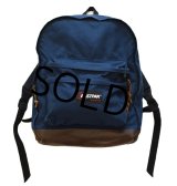 【ビンテージ】USA製 【EASTPAK】【イーストパック】ボトムレザー【底レザー】【紺×ブラウン】【デイパック】【バックパック】【リュックサック】 