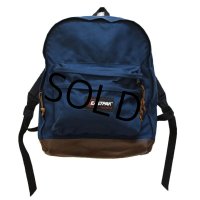 【ビンテージ】USA製 【EASTPAK】【イーストパック】ボトムレザー【底レザー】【紺×ブラウン】【デイパック】【バックパック】【リュックサック】 