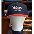 画像1: 【USA製】【ビンテージ】new era 【ニューエラ】Edison Post 435【紺ｘ赤】【ベースボールキャップ】<br> (1)