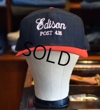 【USA製】【ビンテージ】new era 【ニューエラ】Edison Post 435【紺ｘ赤】【ベースボールキャップ】 