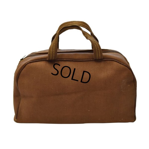 画像6: 40's【ビンテージ】【ブラウンキャンバス】コの字止め【ハンドバッグ】【ミニボストンバッグ】  