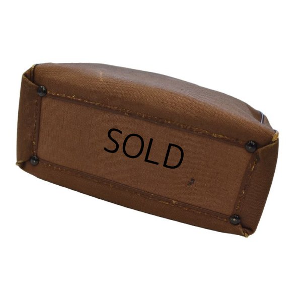 画像7: 40's【ビンテージ】【ブラウンキャンバス】コの字止め【ハンドバッグ】【ミニボストンバッグ】  