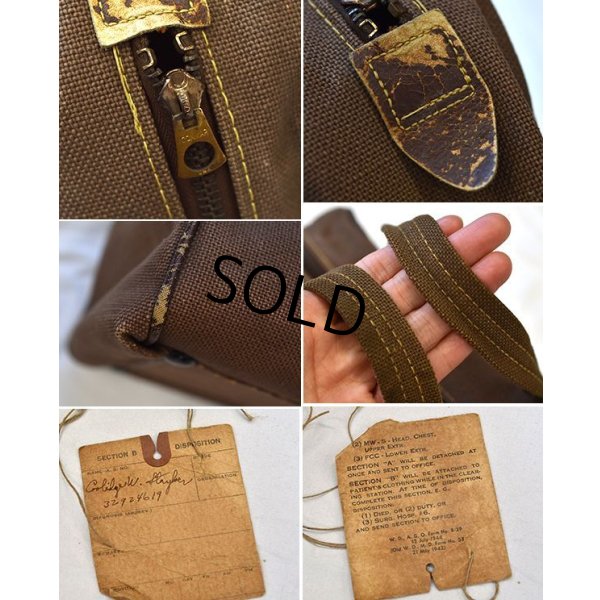 画像3: 40's【ビンテージ】【ブラウンキャンバス】コの字止め【ハンドバッグ】【ミニボストンバッグ】  