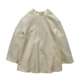 【Ｗ５】【ワッフル地】九分袖【背中ボタン】カットソー【サイズＬ】【レディース古着】 