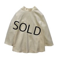 【Ｗ５】【ワッフル地】九分袖【背中ボタン】カットソー【サイズＬ】【レディース古着】 