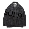 【USA製】【ビンテージ】【SEARS】【シアーズ】【黒・ブラックデニム】【デニムジャケット】【Gジャン】【サイズＬ程度】【レディース古着】 