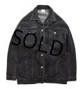 【USA製】【ビンテージ】【SEARS】【シアーズ】【黒・ブラックデニム】【デニムジャケット】【Gジャン】【サイズＬ程度】【レディース古着】 