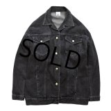 【USA製】【ビンテージ】【SEARS】【シアーズ】【黒・ブラックデニム】【デニムジャケット】【Gジャン】【サイズＬ程度】【レディース古着】 