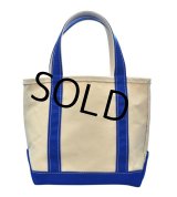ほぼ未使用‼【USA製】【ビンテージ】ＬＬビーン 【L.L.bean】【白×青】キャンバス【トートバッグ】【L.L.ビーン】 