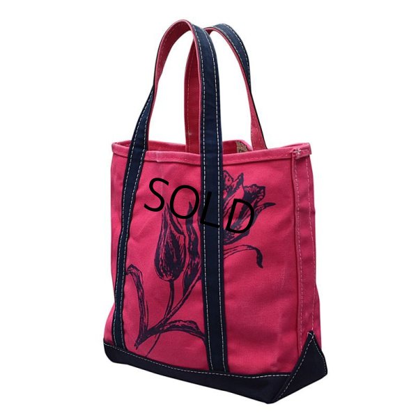 画像7: 【USA製】【ビンテージ】LLビーン  L.L.bean【ピンク×紺】チューリップ柄【キャンバス】【トートバッグ】