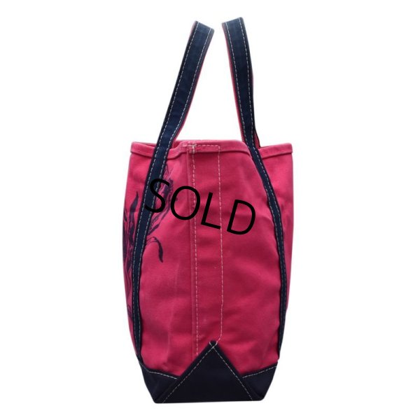 画像5: 【USA製】【ビンテージ】LLビーン  L.L.bean【ピンク×紺】チューリップ柄【キャンバス】【トートバッグ】