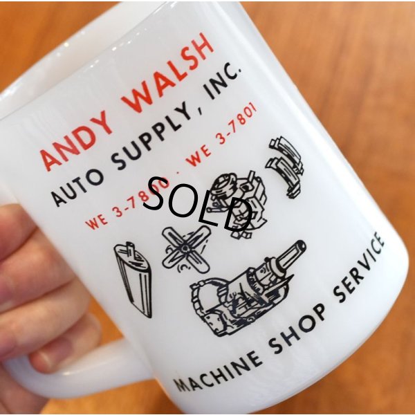 画像6: ビンテージ【FEDERAL】フェデラル【ANDY WALSH】アドバタイジングマグ【ミルクガラス】【マグカップ】 