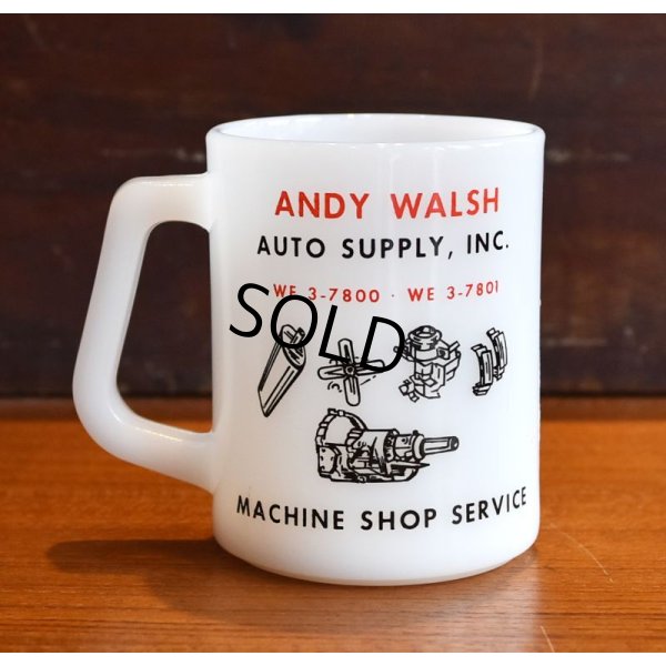 画像3: ビンテージ【FEDERAL】フェデラル【ANDY WALSH】アドバタイジングマグ【ミルクガラス】【マグカップ】 