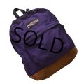 90's【ビンテージ】【USA製】紫【jansport】ジャンスポーツ【ボトムレザー】【デイパック】【リュックサック】 