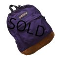 90's【ビンテージ】【USA製】紫【jansport】ジャンスポーツ【ボトムレザー】【デイパック】【リュックサック】 