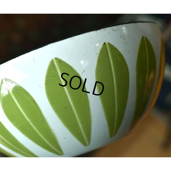 画像2: 【北欧】【キャサリンホルム】【ロータス】【ホーロー】【エナメルボウル】【白ｘ緑】【１４cm】