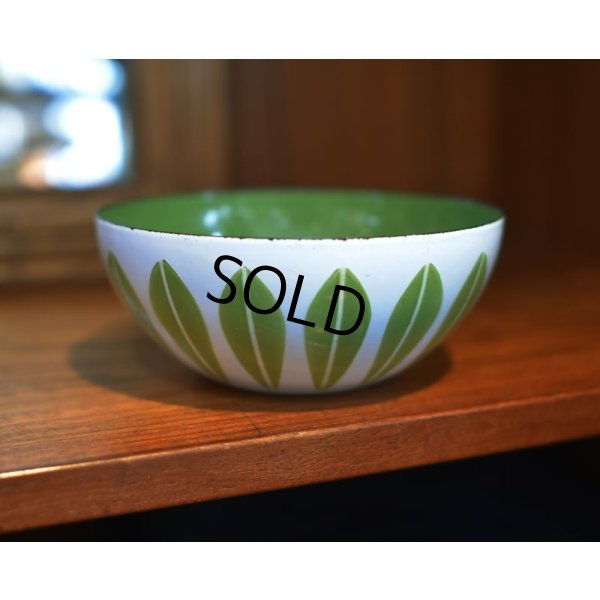 画像1: 【北欧】【キャサリンホルム】【ロータス】【ホーロー】【エナメルボウル】【白ｘ緑】【１４cm】
