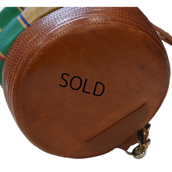 画像8: イタリー製【ビンテージ】【レザーxコットン】【ストライプ】ワンショルダー【ショルダーバッグ】【ボンサック】