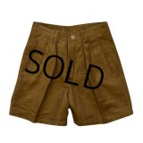 【デッドストック】【イタリー製】【BALL】【コットンｘリネン】【ショーツ】２タック【ショートパンツ】【レディースサイズ】サイズ４２【XＳ程度】 