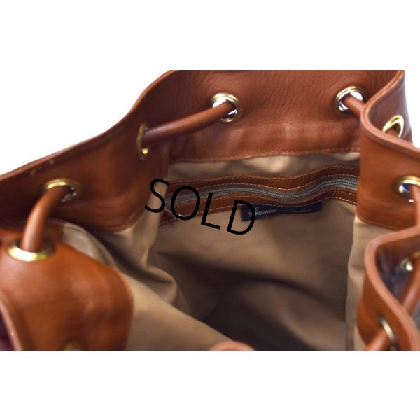 画像5: イタリー製【ビンテージ】【レザーxコットン】【ストライプ】ワンショルダー【ショルダーバッグ】【ボンサック】