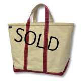 【ビンテージ】【Lands' End】【ランズエンド】【白×赤】 キャンバス【トートバッグ】 