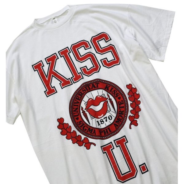 画像1: 【USA製】【未使用品】【ビンテージ】【KISS U】【白】【ビッグサイズTシャツ】レディース古着 