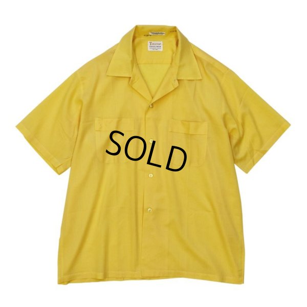 画像1: 【ビンテージ】【TARLETON】黄色【無地】【ポリコットン】オープンカラーシャツ【ボックスシャツ】【サイズＬ】 