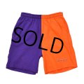 90's USA製【ビンテージ】デッドストック【チャンピオン】【オレンジｘ紫】トレーニングパンツ【ショートパンツ】【ボーイズＸＬ】【18-20】 