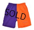 90's USA製【ビンテージ】デッドストック【チャンピオン】【オレンジｘ紫】トレーニングパンツ【ショートパンツ】【ボーイズＸＬ】【18-20】 