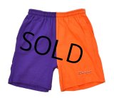 90's USA製【ビンテージ】デッドストック【チャンピオン】【オレンジｘ紫】トレーニングパンツ【ショートパンツ】【ボーイズＸＬ】【18-20】 
