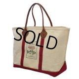 90's【ビンテージ】ＬＬビーン【L.L.bean】【レザーハンドル】キャンバス【トートバッグ】 