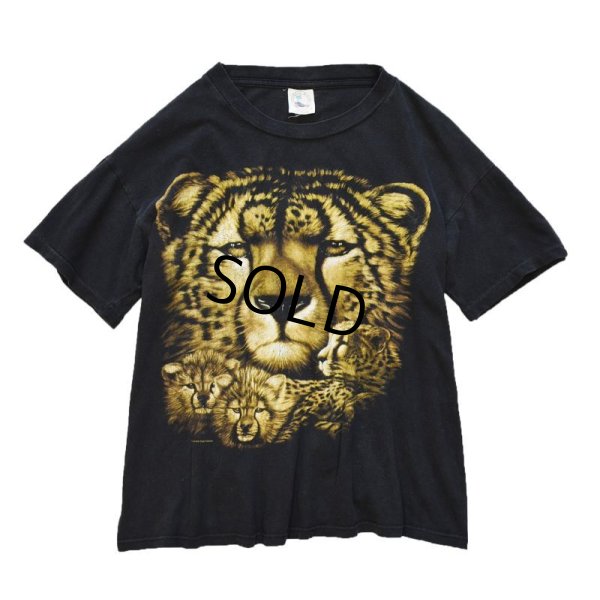 画像3:  【ビンテージ】【チーター】 黒【Ｔシャツ】【サイズＬ】  