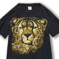  【ビンテージ】【チーター】 黒【Ｔシャツ】【サイズＬ】  