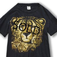  【ビンテージ】【チーター】 黒【Ｔシャツ】【サイズＬ】  