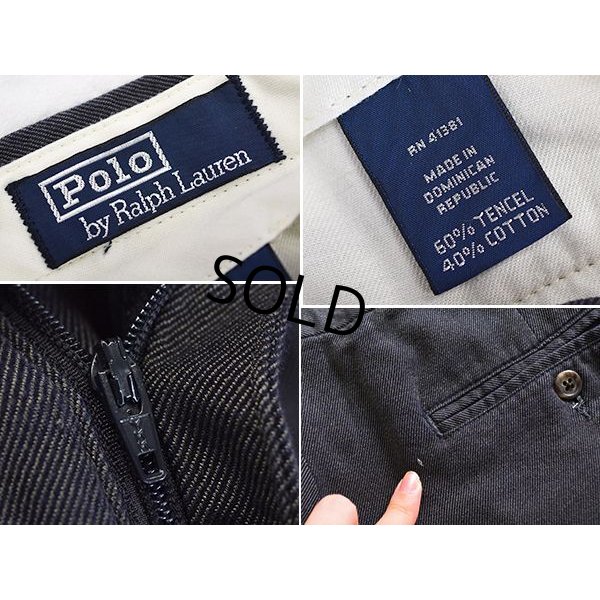 画像3: 【ラルフローレン】Ralph Lauren【チャコールグレー】【２タック】【コットンパンツ】【30×32】 