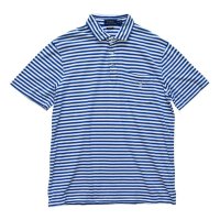 【ラルフローレン】【青ｘ白】【ボーダー柄】【ポロシャツ】POLO ralph lauren【サイズＭ】 