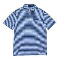 【ラルフローレン】【青ｘ白】【ボーダー柄】【ポロシャツ】POLO ralph lauren【サイズＭ】 