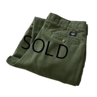 ビンテージ【DOCKERS】ドッカーズ【オリーブグリーン・深緑】【２タック】コットンパンツ【33X30】 