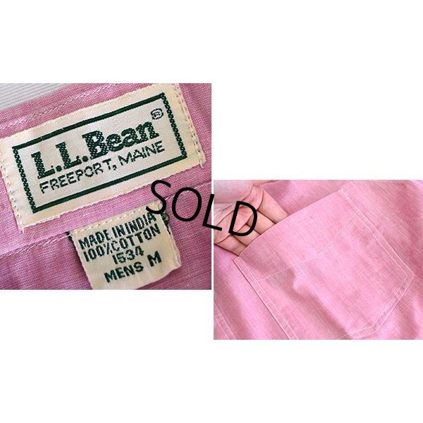 画像2: 【ビンテージ】【ＬＬビーン】【L.L.bean】ピンク【インディアンコットン】【半袖シャツ】【サイズ Ｍ】 