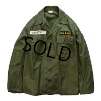 【60's】【米軍実物】ビンテージ【U.S.ARMY】【OG107】平ボタン【ユーティリティシャツ】【サイズ Ｓ】 