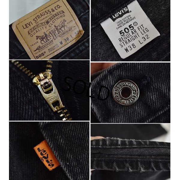 画像2: 【ビンテージ】【USA製】【LEVI'S】【リーバイス】５０５【505】黒【ブラックデニム】【38X32】 