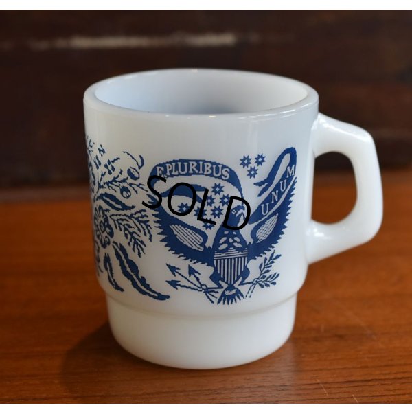 画像3: 【Fire King】【ファイヤーキング】【白×青】【グレートシール】【スタッキング】【マグカップ】 