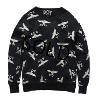 【BOY LONDON】【黒】【ロゴ】【総柄】【スウェット】【サイズＳ】 