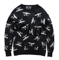 【BOY LONDON】【黒】【ロゴ】【総柄】【スウェット】【サイズＳ】 