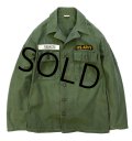 【60's】【米軍実物】ビンテージ【U.S.ARMY】【OG107】平ボタン【ユーティリティシャツ】【サイズ Ｓ】 